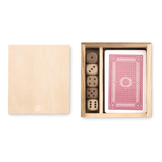 Set of cards and dice in...