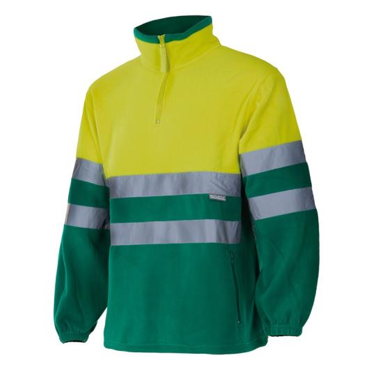 Pull polaire bicolore haute...