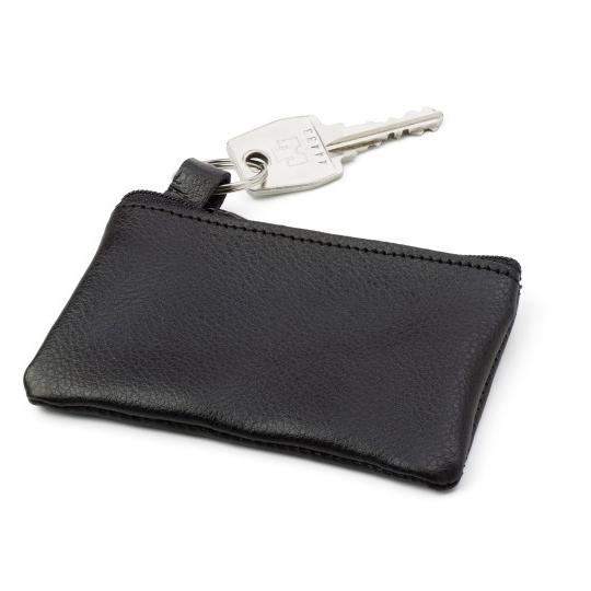 Porta-moedas de couro com fecho de correr
