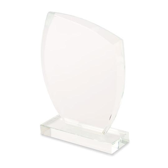 Troféu de vidro com relógio