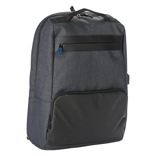 Mochila em PVC com bolso de trás antirroubo.