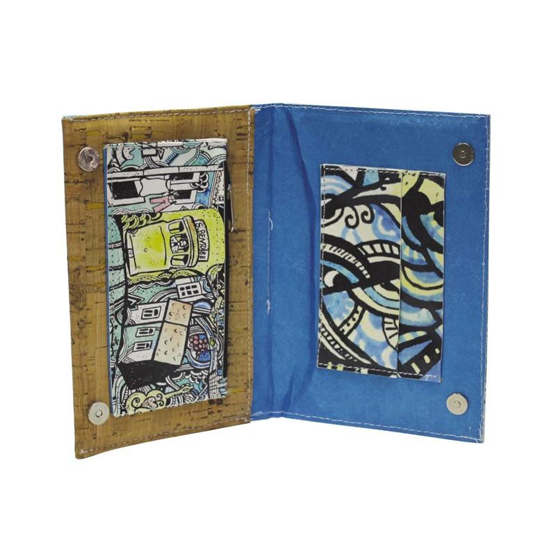 Carteira porta moedas cortiça e tyvek