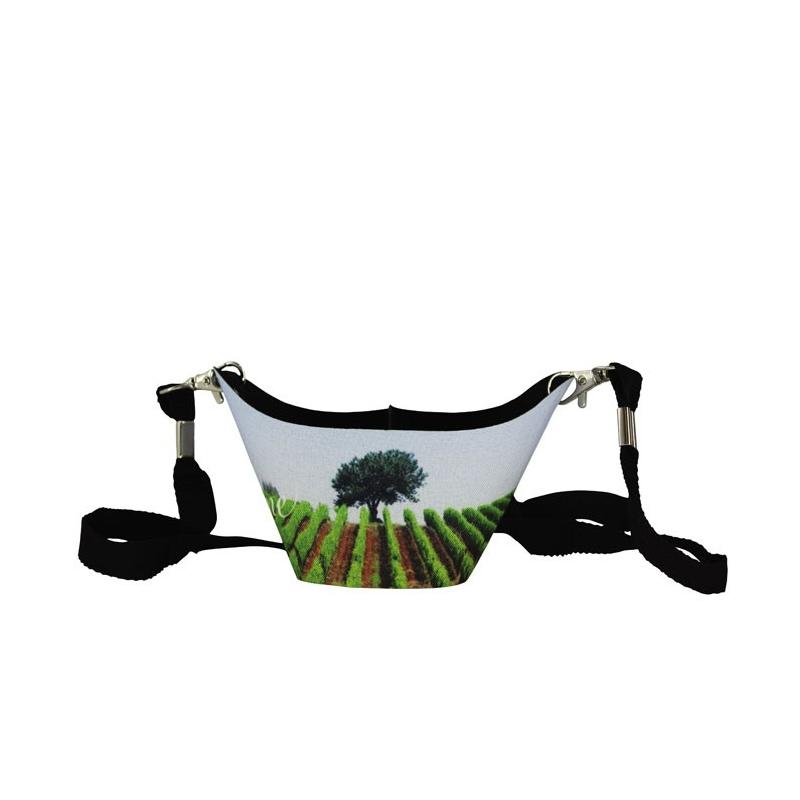 Porta copos pequeno poliéster com lanyard
