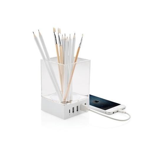 Porta-canetas carregador USB