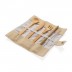 Conjunto reutilizável de talheres de bambu para viagem