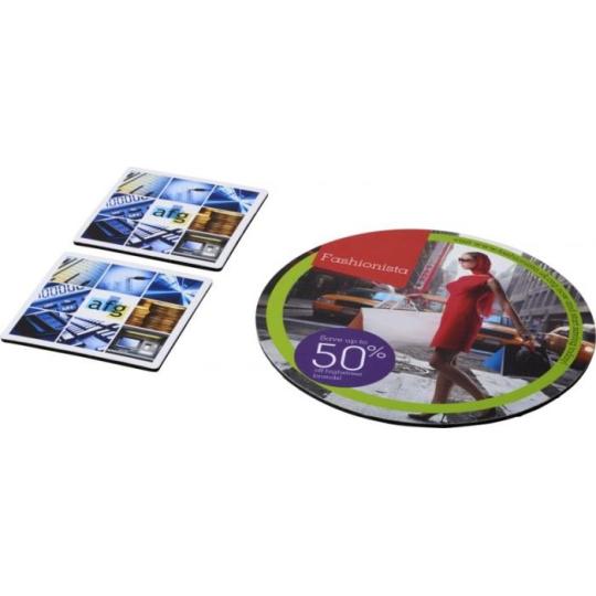 Conjunto de tapete para rato e base para copos Q-Mat®