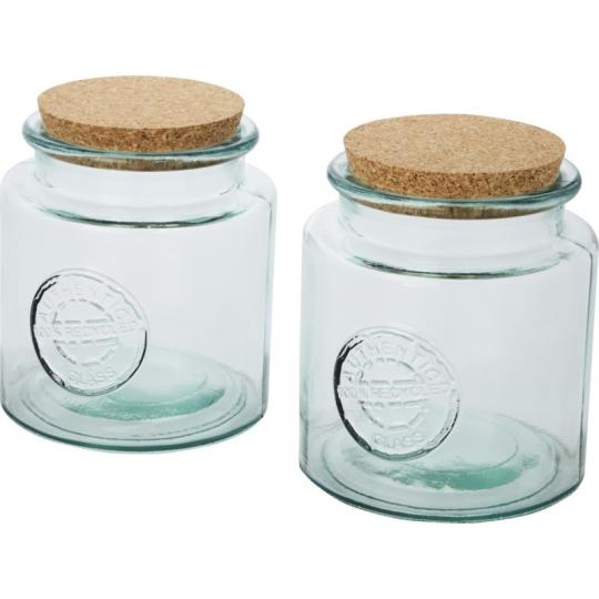 Conjunto de 2 peças com recipientes de vidro reciclado de 1500 ml Aire