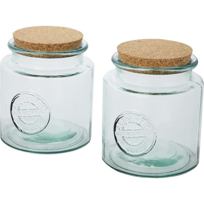 Conjunto de 2 peças com recipientes de vidro reciclado de 1500 ml Aire
