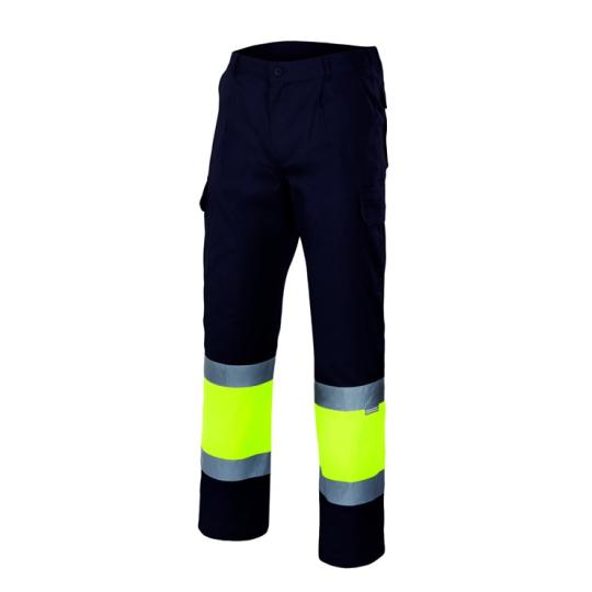 Pantalones bicolor de alta...