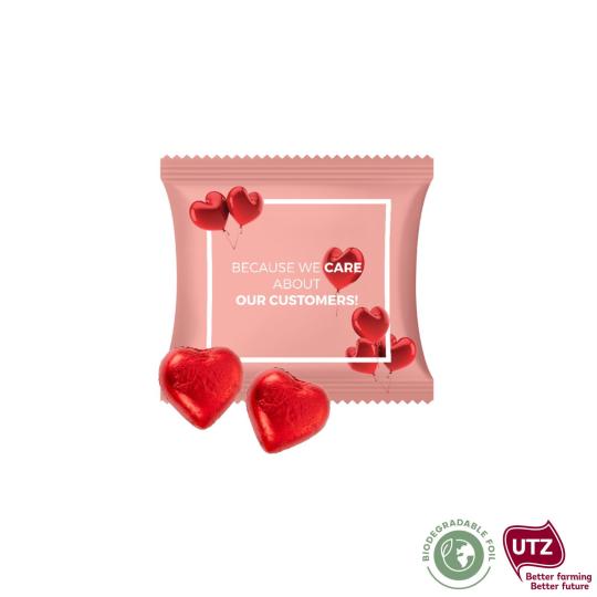 Pacotinho com 2 chocolates coração