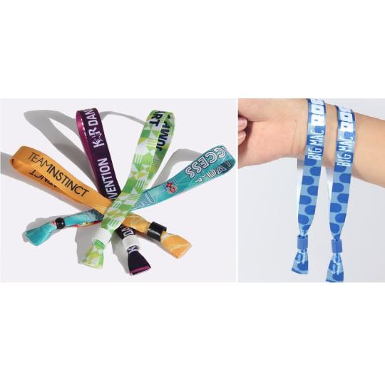 Pulseiras de tecido com fecho em alumínio