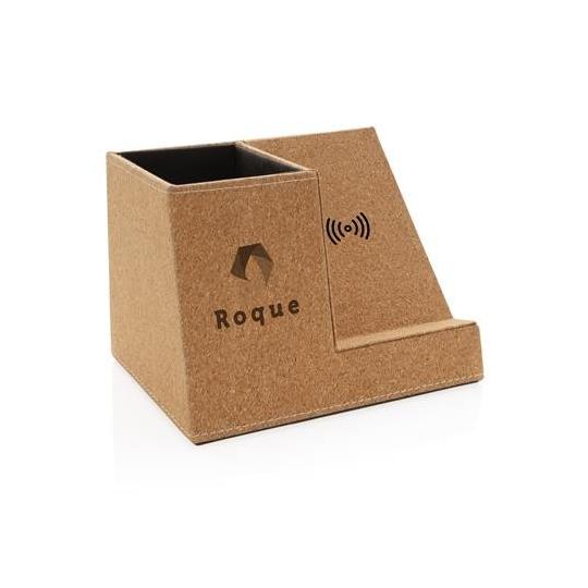 Suporte para caneta de cortiça e carregador sem fio de 5W