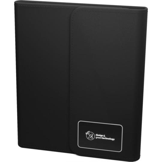 Caderno A5 com powerbank sem fio de 4000 mAh de 5 W e logótipo luminoso O18 SCX.design®