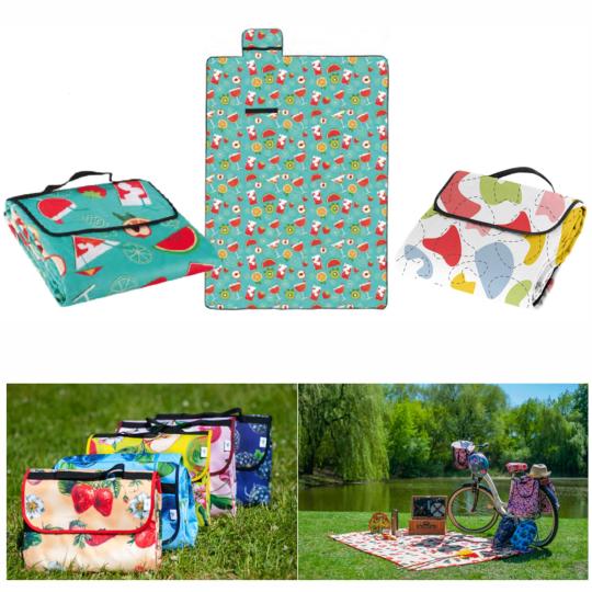 Manta happy picnic com costas impermeáveis com parte traseira à prova d'água