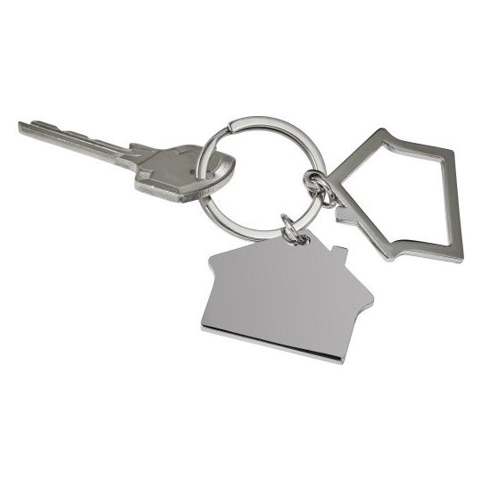 Porta-chaves em liga de zinco, em forma de casa