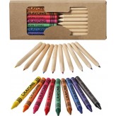 Conjunto de 19 lápis de cor e lápis de cera Lucky
