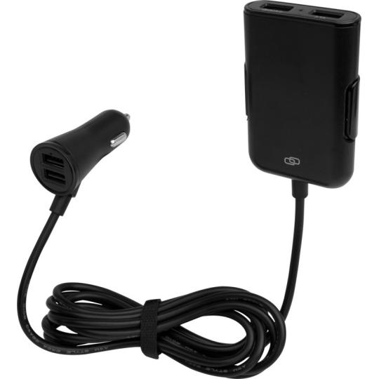 Carregador de carro duplo com dois carregadores QC 3.0 estendidos para assento traseiro Pilot