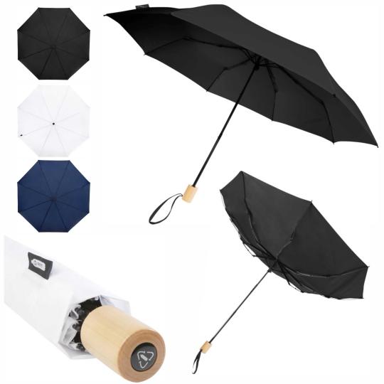 Guarda-chuva de RPET com 21'' dobrável à prova de vento Birgit