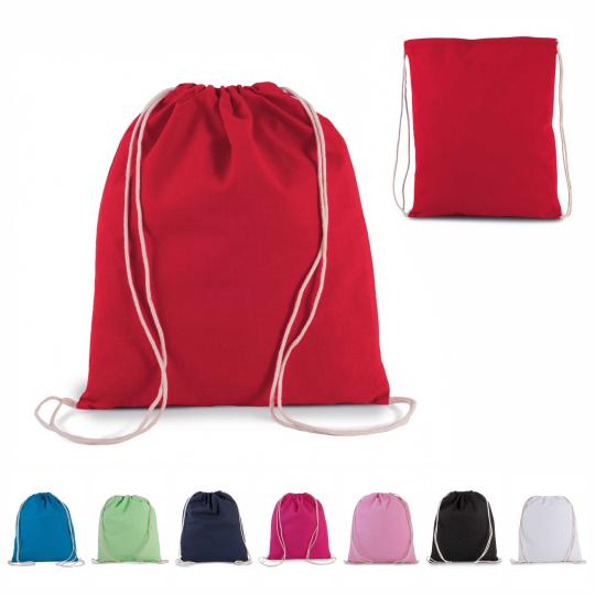 Mochila pequena em algodão biológico com cordões Kimood®