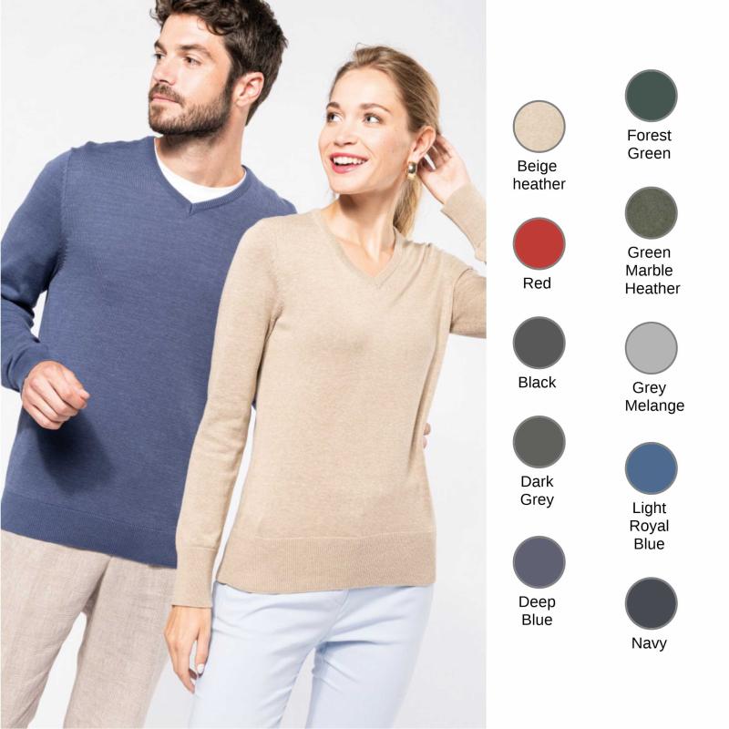 Pullover de homem e mulher decote V Kariban®