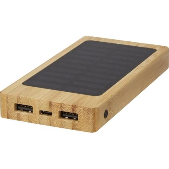 Powerbank solar de 8000mAh em bambu Alata
