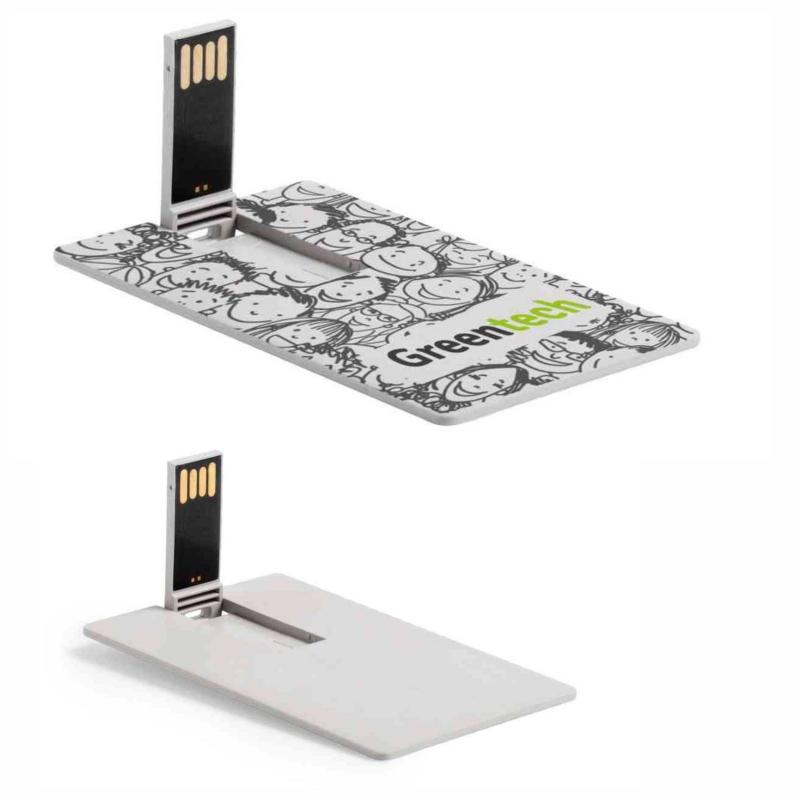 Memória USB cartão com clip de alumínio