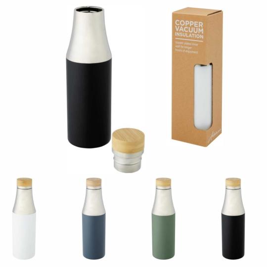 Garrafa de 540 ml em aço inoxidável com tampa de bambu Hulan