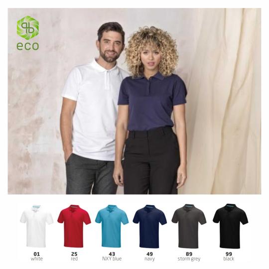 Polo para homem e mulher em material orgânico GOTS Graphite Elevate NXT®