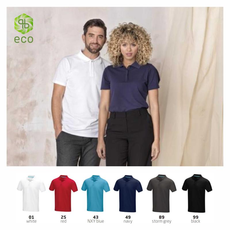 Polo para homem e mulher em material orgânico GOTS Graphite Elevate NXT®
