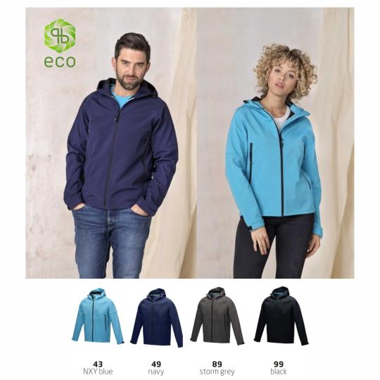 Casaco softshell para homem e mulher reciclado Coltan