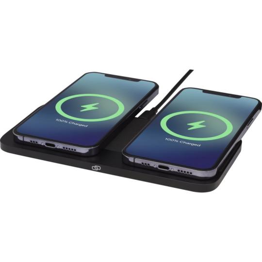 Base de carregamento sem fio dupla premium de 15 W Hybrid Tekiō®