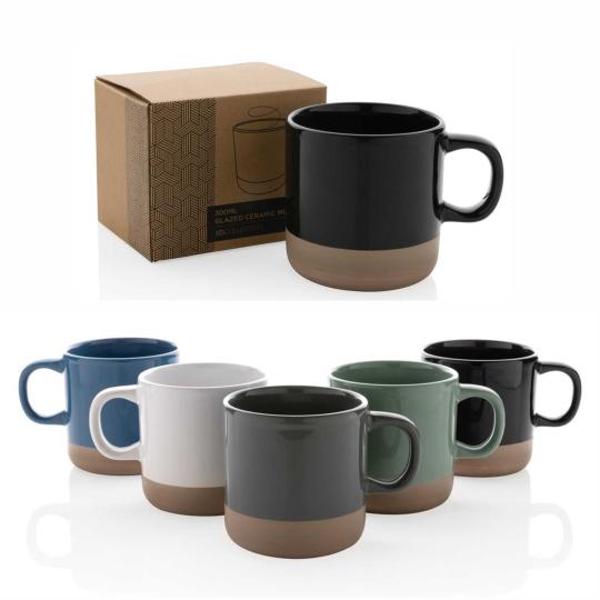 Caneca de cerâmica vitrificada