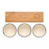 Conjunto de tigela 3 peças com bandeja de bambu