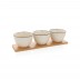 Conjunto de tigela 3 peças com bandeja de bambu
