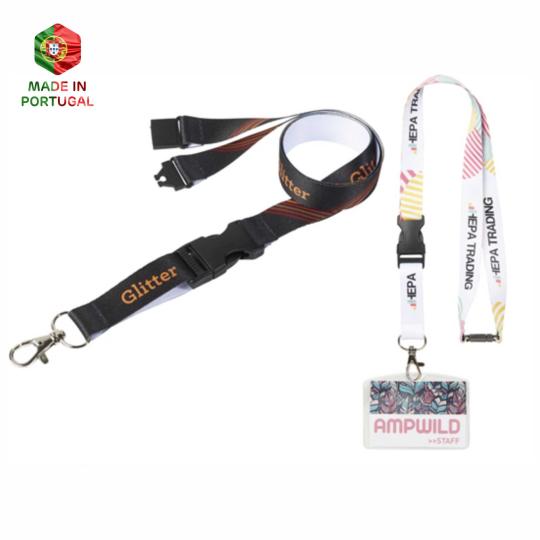 Lanyard / Fita Pescoço c/ fecho de segurança e clic-clac (Produção Made in Europe)