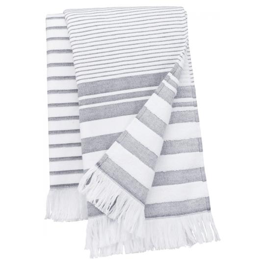 Fouta às riscas com franjas Kariban®