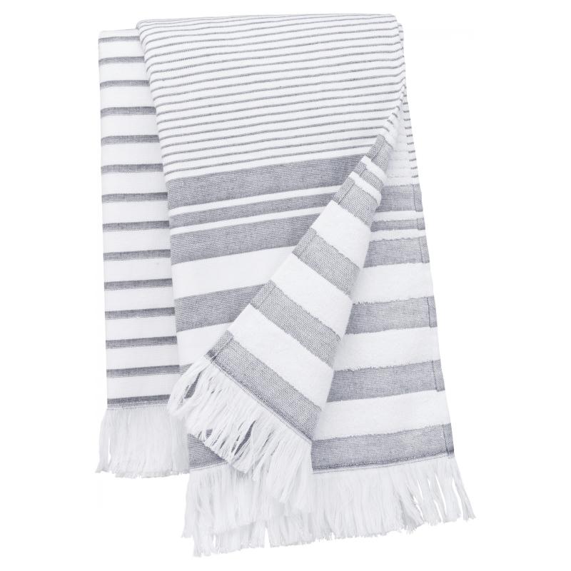 Fouta às riscas com franjas Kariban®