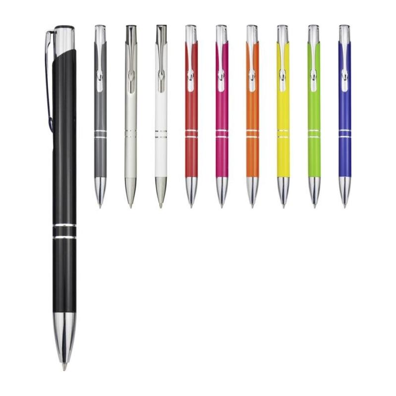 Ballpoint pen with click mechanism in aluminium Moneta
