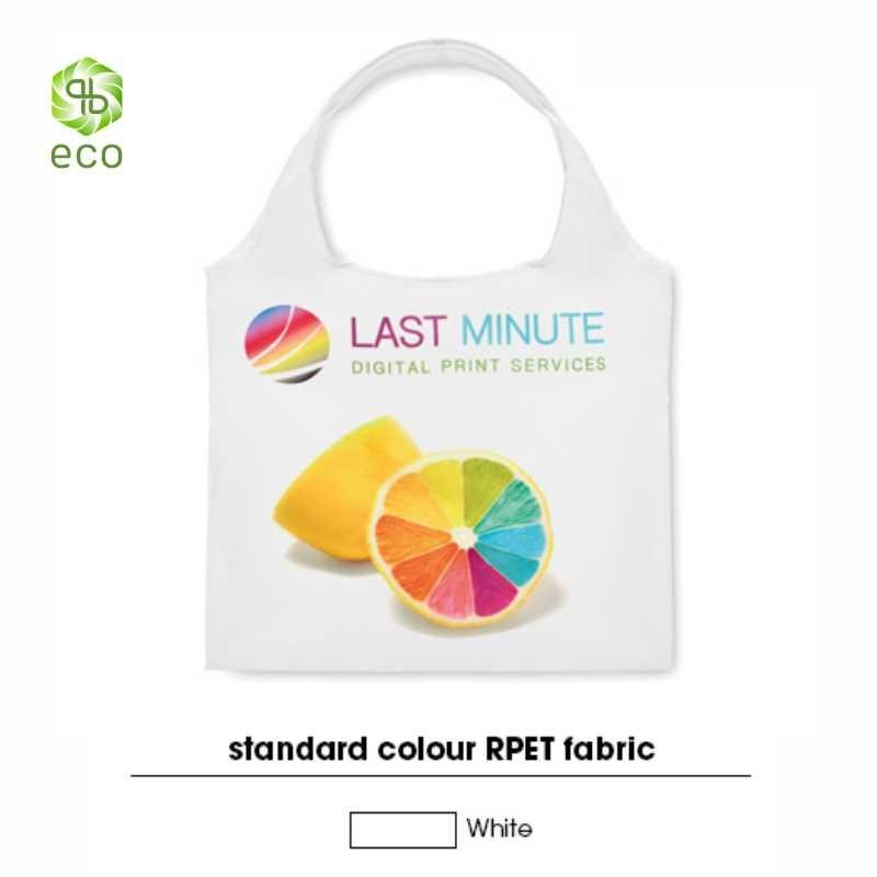 Saco de compras RPET dobrável com bolso interior (Produção)