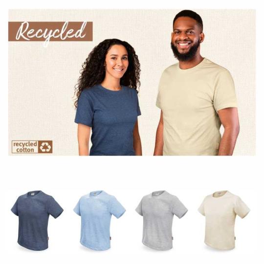 T-shirt de algodão reciclado Recycled