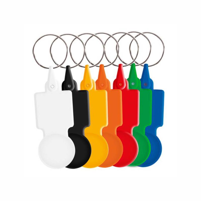 Plastic keychain with 0.50 token for trolley Key50