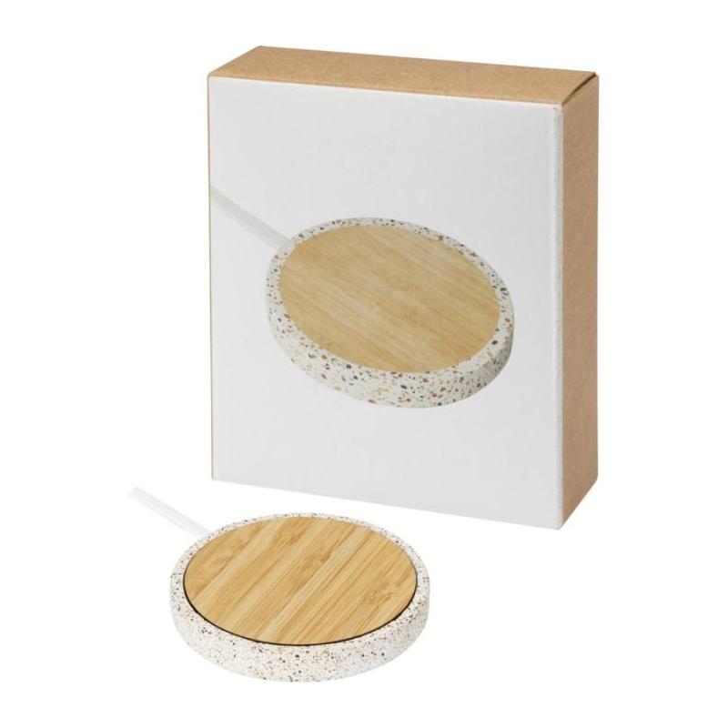 10 W terrazzo bamboo wireless charging base