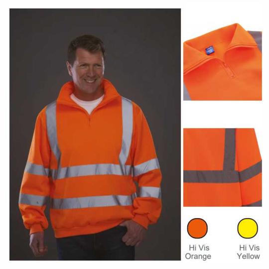 High-visibility half-zip...