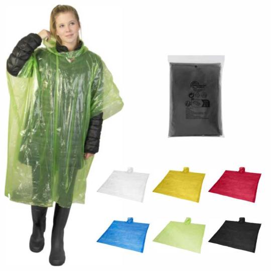 Disposable rain poncho made...