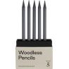 Ensemble de 5 crayons de graphite 2B sans bois Karst®