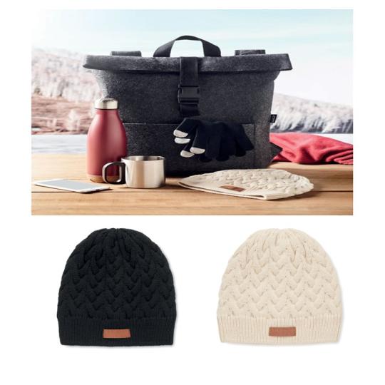 Gorro de punto de cable en...