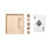 Ensemble de cartes et dés en boîte en bois