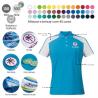 Polo de algodão feito à medida com painéis de cores contrastantes (Produção)
