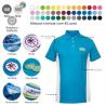 Polo de algodão feito à medida com painéis de cores contrastantes (Produção)