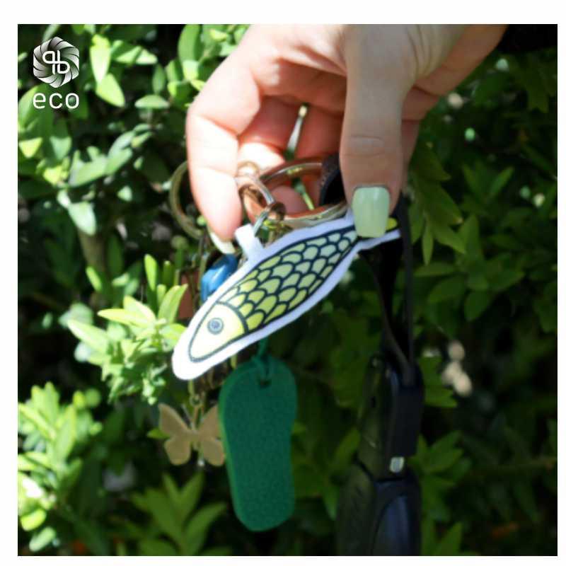 Llavero en poliéster rpet con relleno tam 4x6cm (Producción)